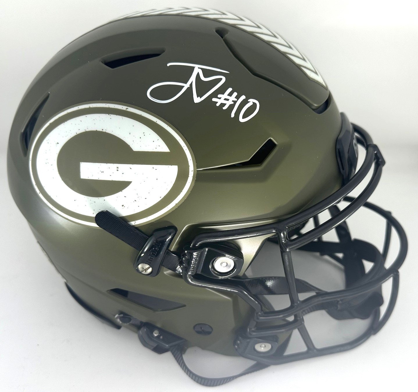 JORDAN LOVE SIGNED FULL SIZE PACKERS SALUTE TO SERVICE AUTHENTIC SPEED FLEX HELMET - BAS