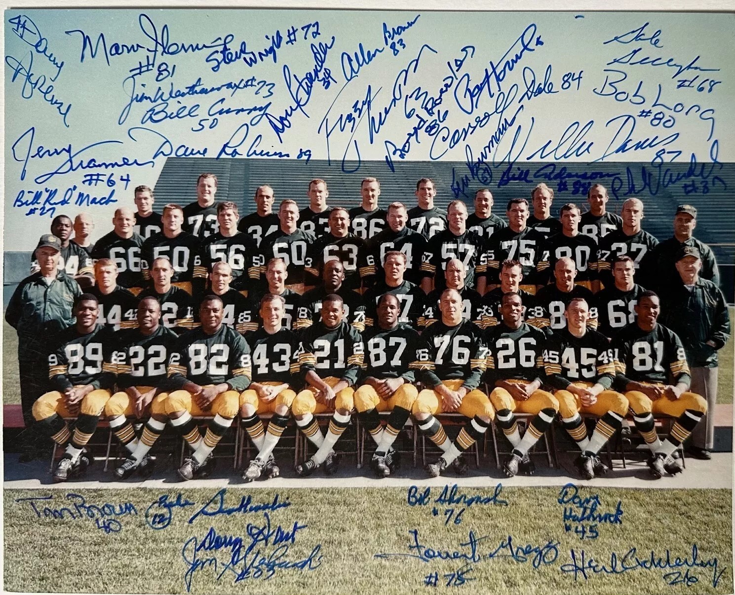 GB PACKERS 1966 SUPER BOWL I TEAM SIGNED 8X10 PHOTO W/ 28 PLAYERS