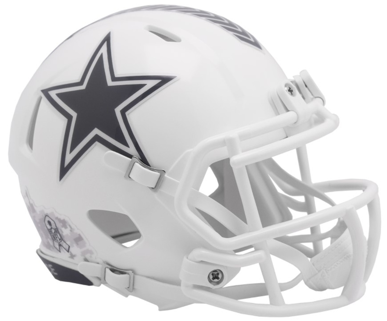 DALLAS COWBOYS UNSIGNED RIDDELL 2024 NFL SALUTE TO SERVICE SPEED MINI HELMET