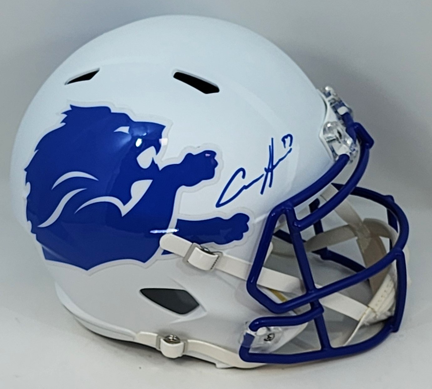 AIDAN HUTCHINSON SIGNED FULL SIZE REPLICA AMP SPEED LIONS HELMET - BAS