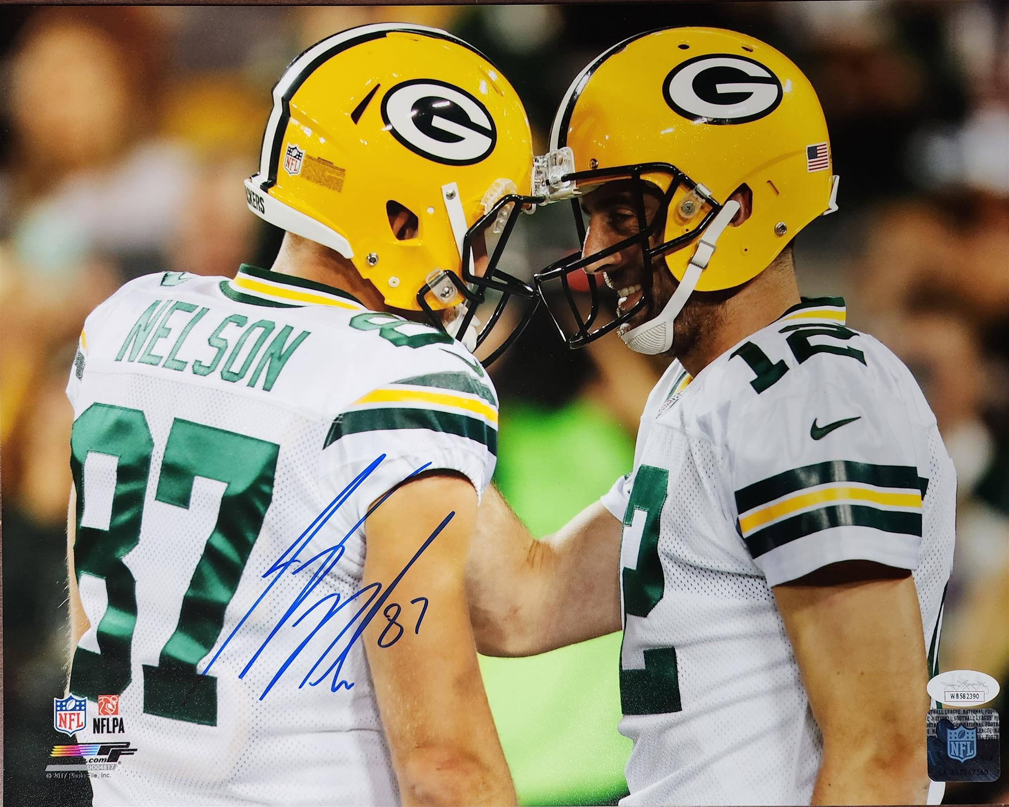 JORDY NELSON SIGNED 11x14 PACKERS PHOTO #1 - JSA