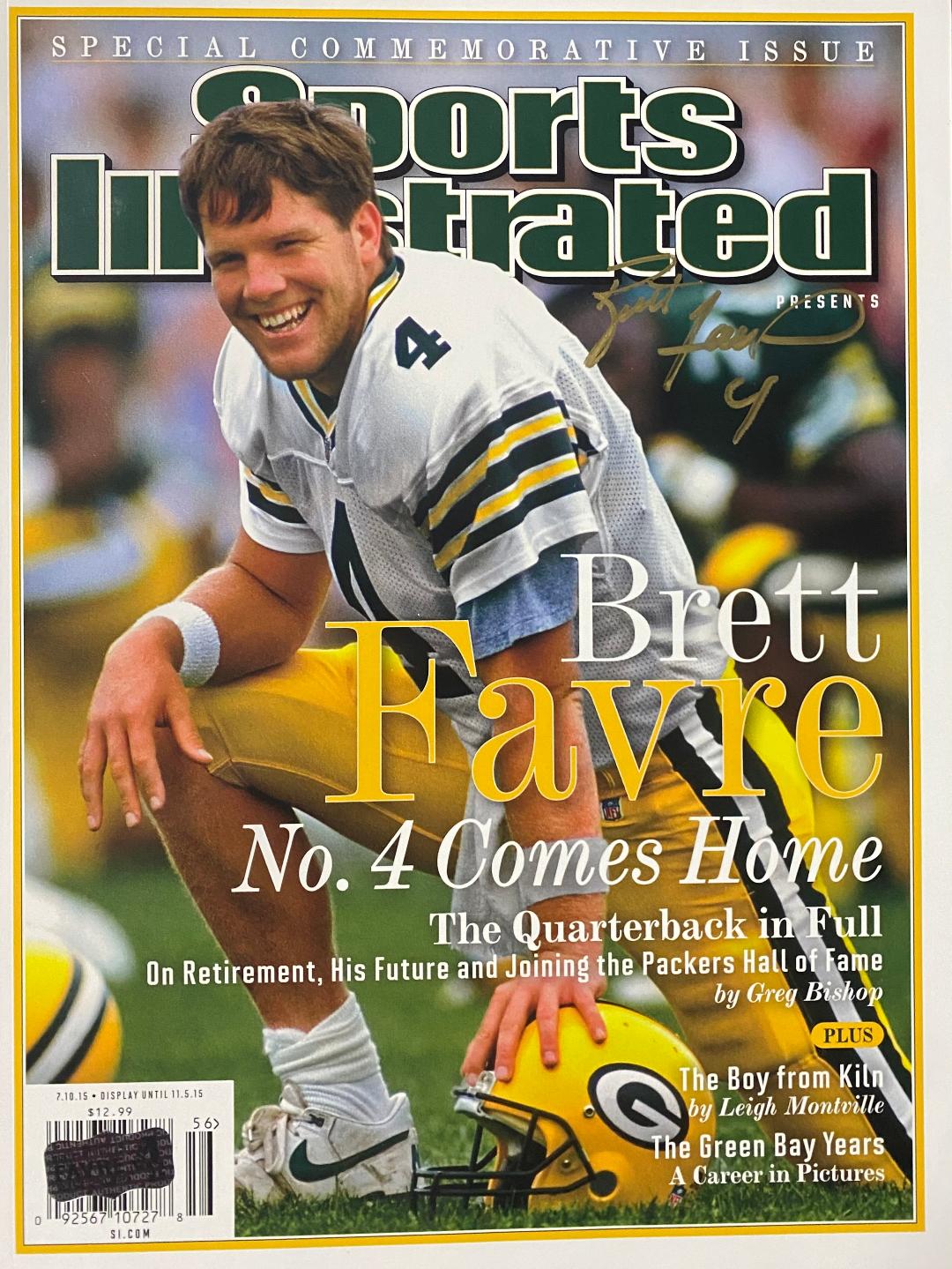 BRETT FAVRE SIGNED PACKERS SPORTS ILLUSTRATED MAGAZINE - 7/10/15