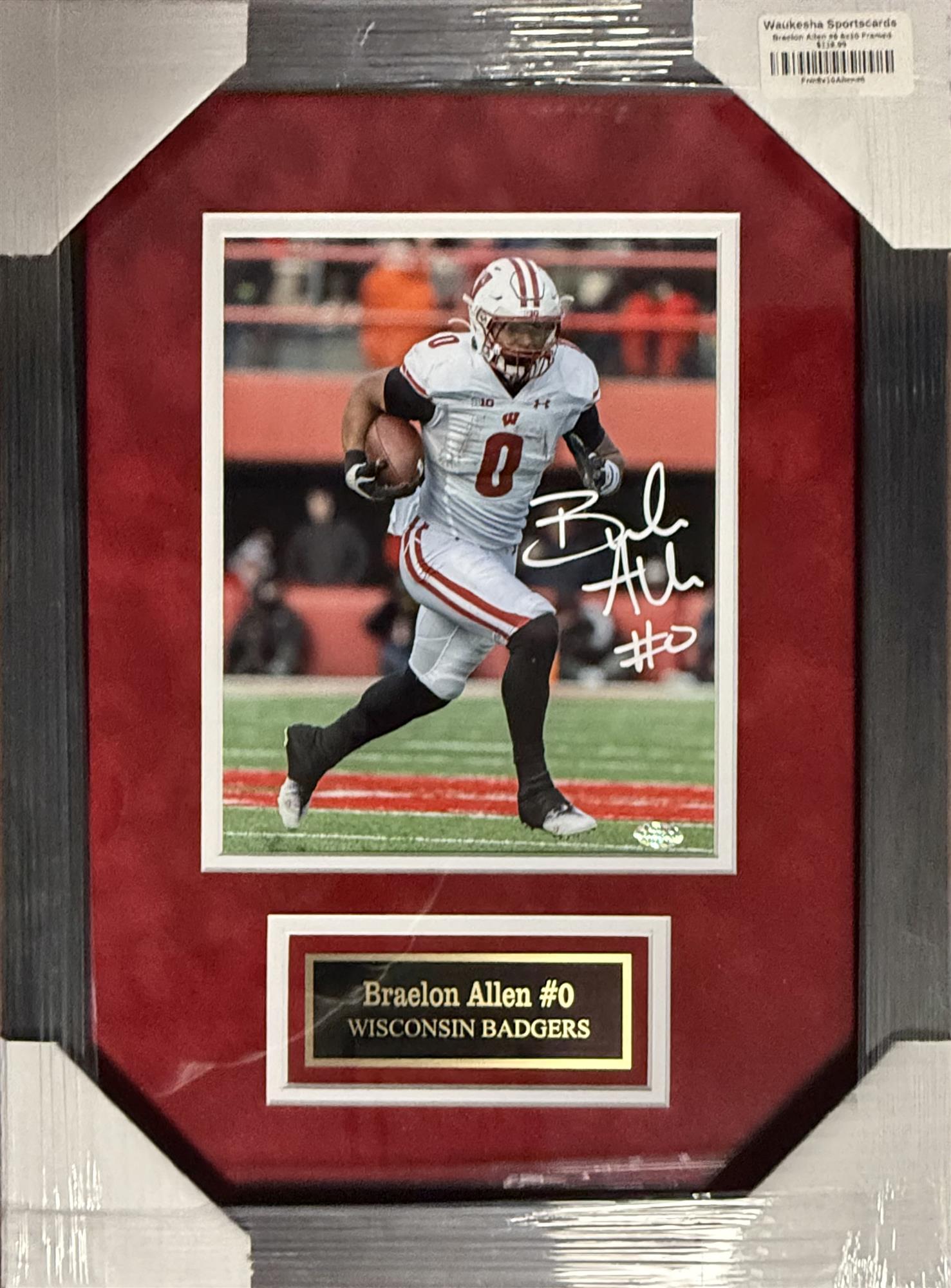 BRAELON ALLEN FRAMED SIGNED BADGERS 8X10 PHOTO #6