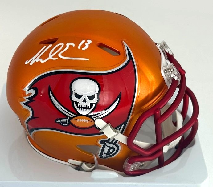 MIKE EVANS SIGNED RIDDELL BUCCANEERS BLAZE SPEED MINI HELMET - BAS