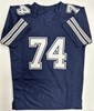 BOB LILLY SIGNED BLUE CUSTOM COWBOYS JERSEY W/ HOF - BAS