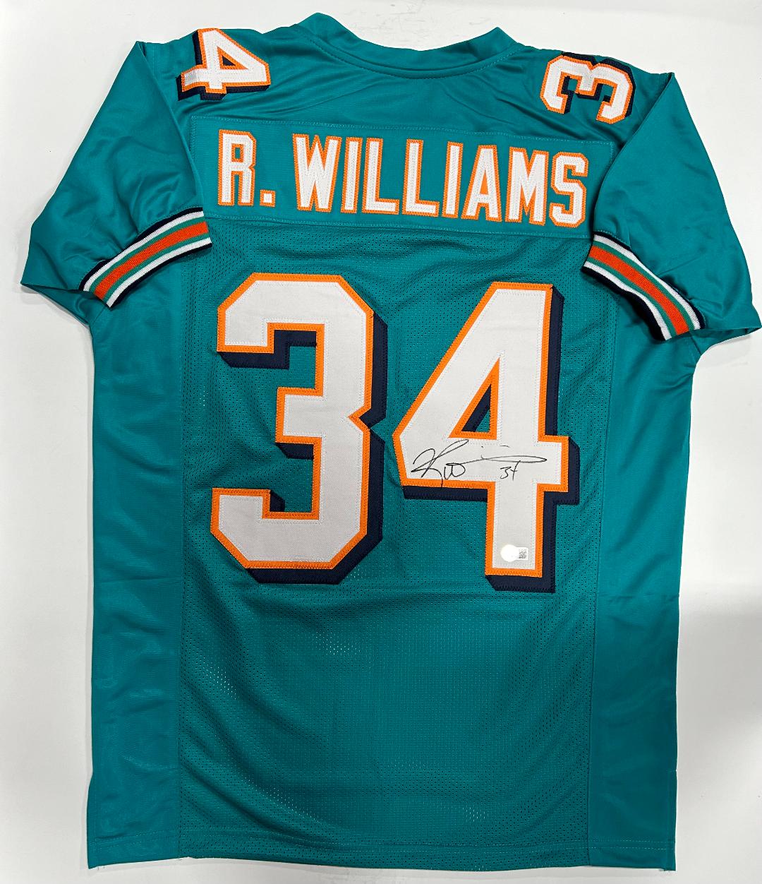 RICKY WILLIAMS SIGNED REPLICA DOLPHINS JERSEY - BAS