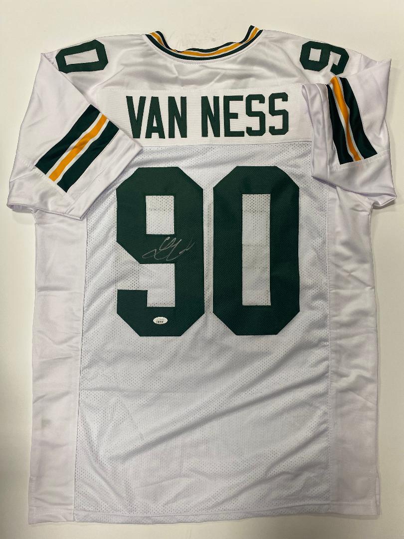 LUKAS VAN NESS SIGNED CUSTOM REPLICA PACKERS WHITE JERSEY - JSA