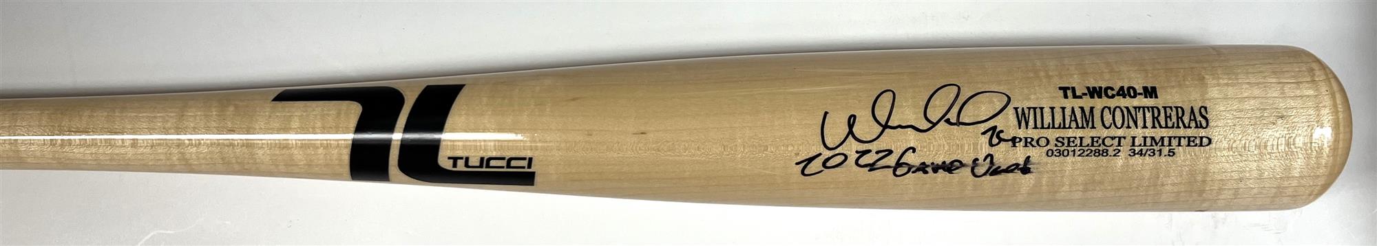 WILLIAM CONTRERAS SIGNED BRAVES 2022 GAME ISSUED TUCCI TL-WC40 BAT #10 - JSA