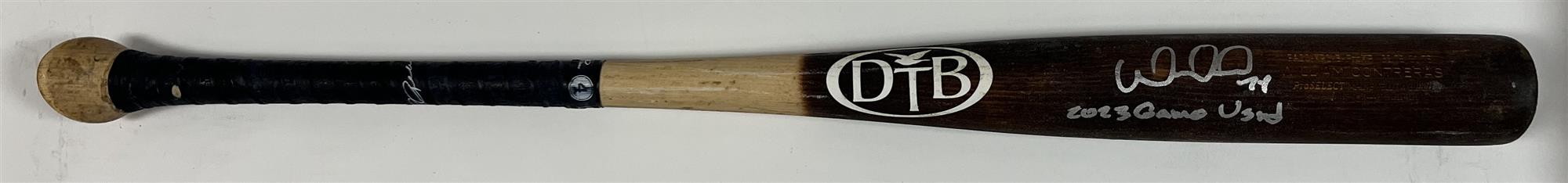 WILLIAM CONTRERAS SIGNED BREWERS 2023 GAME USED DOVE TAIL BAT #7 - JSA