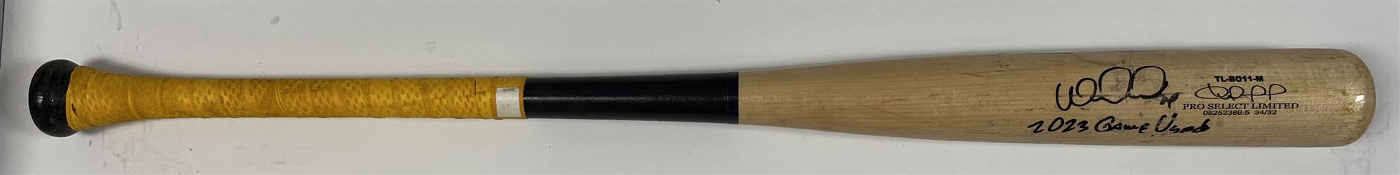 WILLIAM CONTRERAS SIGNED BREWERS TUCCI GAME USED TL-BO11 BAT #1 - JSA