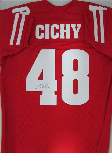 JACK CICHY SIGNED WI BADGERS CUSTOM RED JERSEY