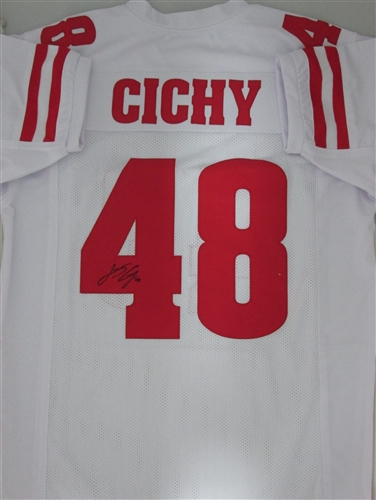 JACK CICHY SIGNED WI BADGERS CUSTOM WHITE JERSEY