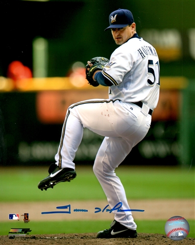 TREVOR HOFFMAN SIGNED 8X10 BREWERS PHOTO #1