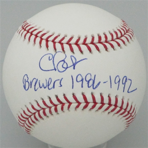 CHRIS BOSIO SIGNED OFFICIAL MLB BASEBALL W/ BREWERS 1986-92