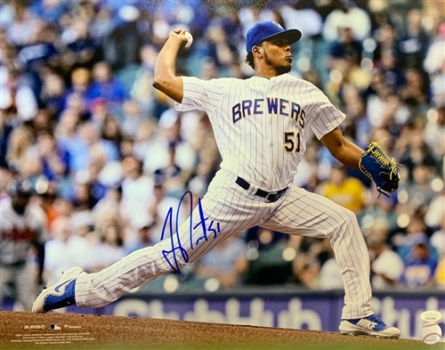 FREDDY PERALTA SIGNED 16X20 BREWERS PHOTO #1 - JSA
