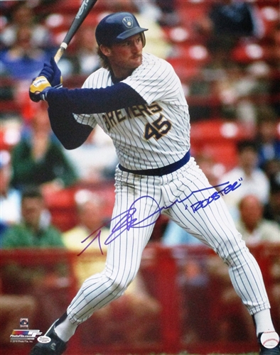 ROB DEER SIGNED 16X20 BREWERS PHOTO #5 w/ "ROOSTER"