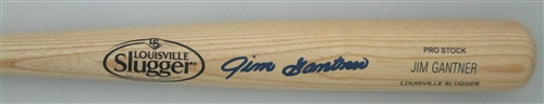 JIM GANTNER SIGNED LOUISVILLE SLUGGER NAME ENGRAVED BLONDE BAT - BREWERS