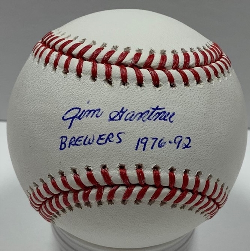 JIM GANTNER SIGNED OFFICIAL MLB BASEBALL W/ BREWERS 1976-92 - JSA
