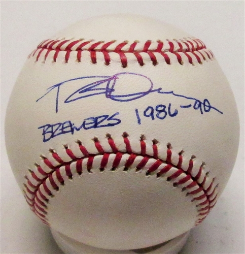 ROB DEER SIGNED OFFICIAL MLB BASEBALL W/ BREWERS 1986-90