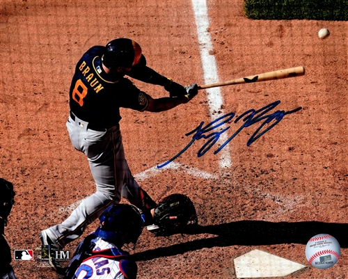 RYAN BRAUN SIGNED 8X10 BREWERS PHOTO #5