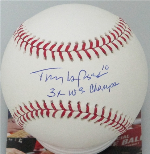 TONY LARUSSA SIGNED OFFICIAL MLB BASEBALL W/ WS CHAMP - JSA