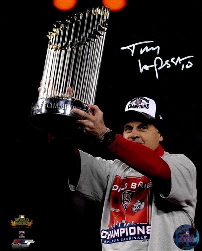 TONY LARUSSA SIGNED 8X10 CARDINALS PHOTO #2