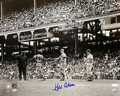 HENRY HANK AARON SIGNED 16X20 MILW BRAVES PHOTO #19 - JSA