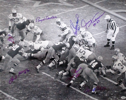 GREEN BAY PACKERS 1967 MULTI SIGNED ICE BOWL "SNEAK" 16X20 PHOTO #2