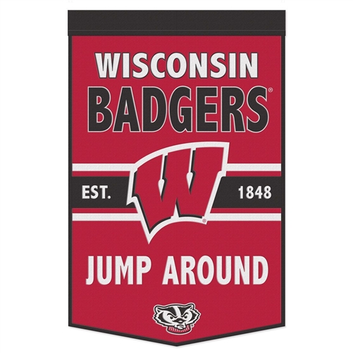 WISCONSIN BADGERS 24X38 WOOL DYNASTY BANNER