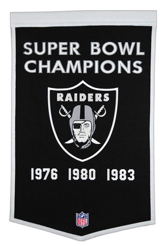 OAKLAND LAS VEGAS RAIDERS 24X38 WOOL DYNASTY BANNER