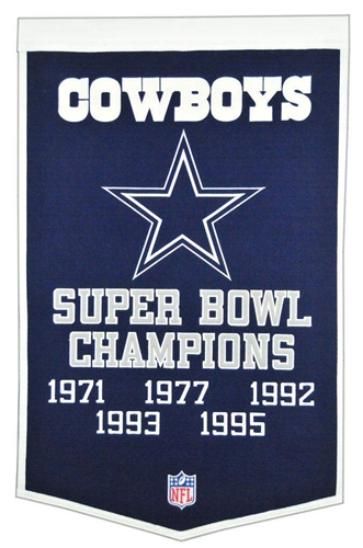 DALLAS COWBOYS 24X38 WOOL DYNASTY BANNER