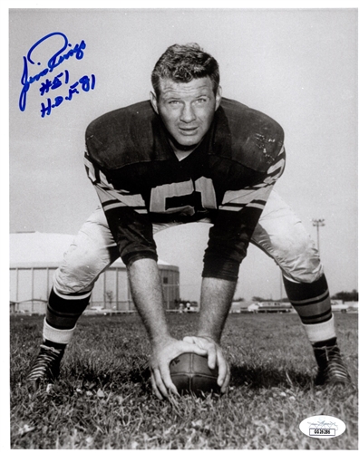 JIM RINGO (d) SIGNED 8X10 PACKERS PHOTO #3 W/ HOF - JSA