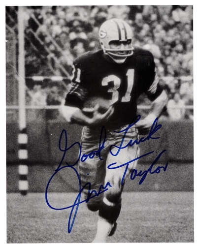 JIM TAYLOR (d) SIGNED 8X10 PACKERS PHOTO #10