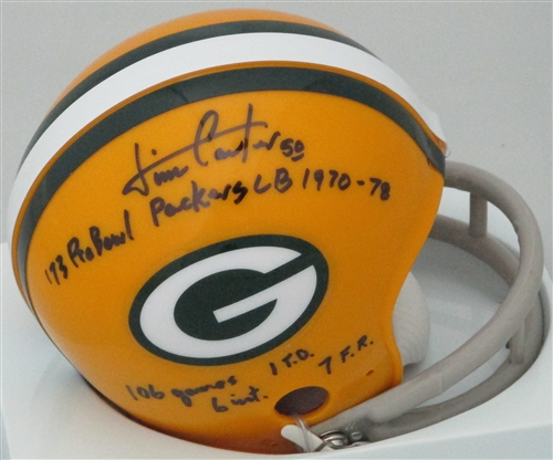 JIM CARTER SIGNED PACKERS MINI HELMET W/ STATS