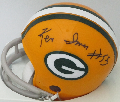 KEN IMAN SIGNED PACKERS 2BAR MINI HELMET