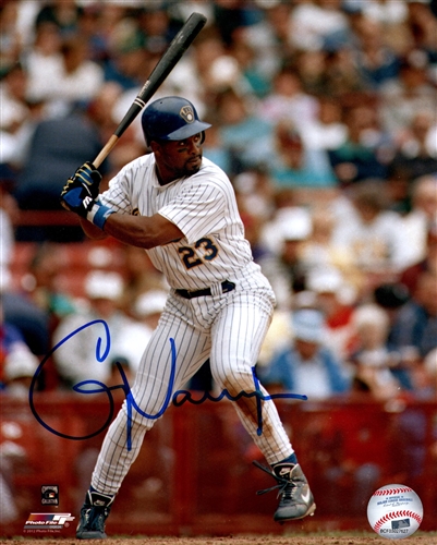 GREG VAUGHN SIGNED 8X10 BREWERS PHOTO #1