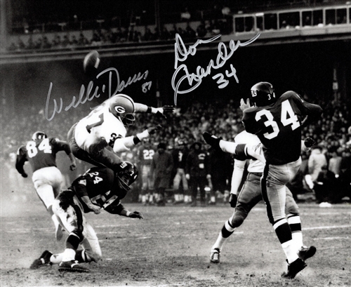 DON CHANDLER & WILLIE DAVIS DUAL SIGNED 8X10 PACKERS PHOTO #2