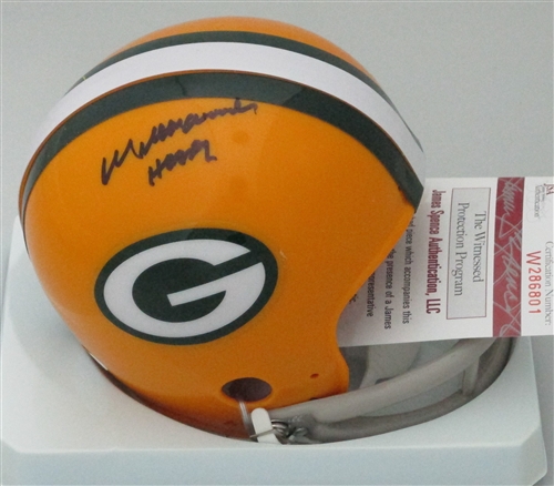 WILLIE WOOD SIGNED PACKERS MINI HELMET #4 W/ HOF '89 - JSA