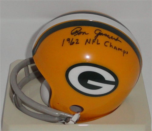 RON GASSERT SIGNED PACKERS MINI HELMET W/ 62 CHAMPS