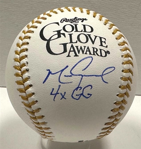 MARK GRACE SIGNED OFFICIAL MLB GOLD GLOVE LOGO BASEBALL W/ 4XGG - JSA