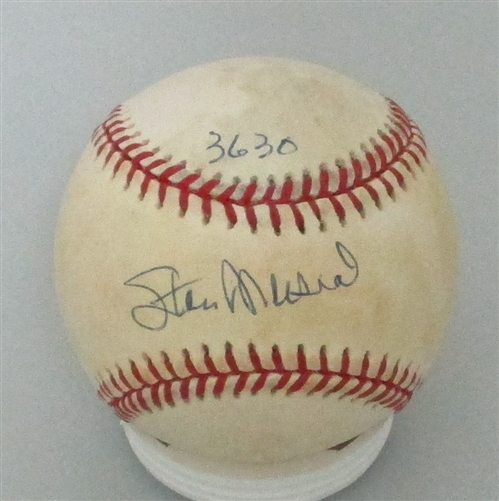 STAN MUSIAL (d) SIGNED OFFICIAL NL BASEBALL W/ 3630 - JSA