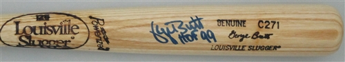 ROYALS GEORGE BRETT SIGNED LOUISVILLE SLUGGER GAME MODEL BAT W/ HOF - JSA