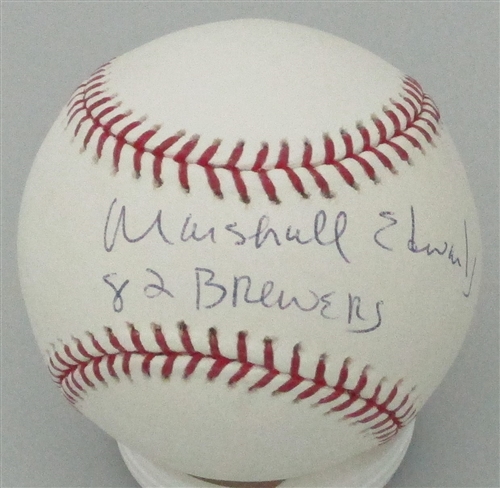 MARSHALL EDWARDS SIGNED OFFICIAL MLB BASEBALL #1 W/ '82 BREWERS