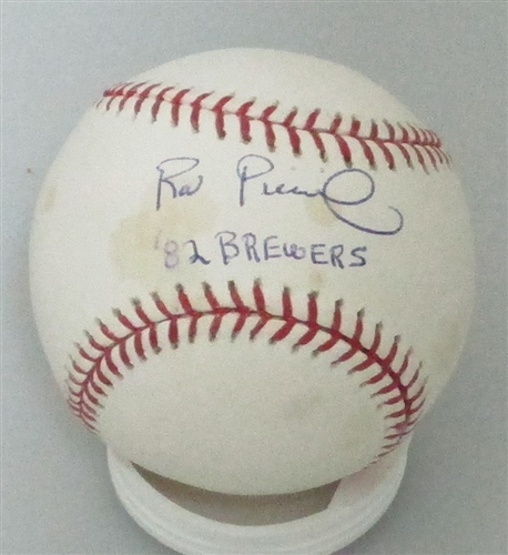 ROB PICCIOLO (d) SIGNED MLB BASEBALL #2 W/ '82 BREWERS