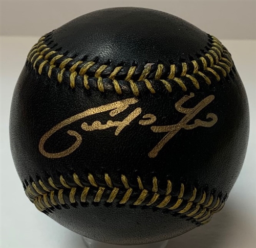 CHRISTIAN YELICH SIGNED OFFICIAL MLB BLACK BASEBALL - FAN