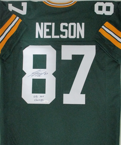 JORDY NELSON SIGNED CUSTOM REPLICA GREEN PACKERS JERSEY W/ SB XLV - JSA