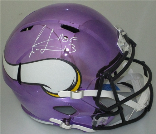 CRIS CARTER SIGNED FULL SIZE REPLICA SPEED CHROME VIKINGS HELMET