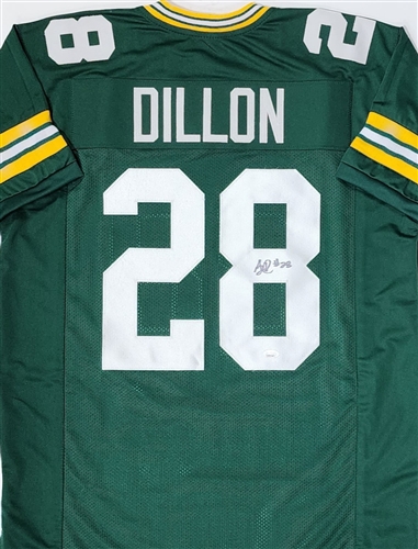 AJ DILLON SIGNED CUSTOM REPLICA PACKERS GREEN JERSEY - JSA