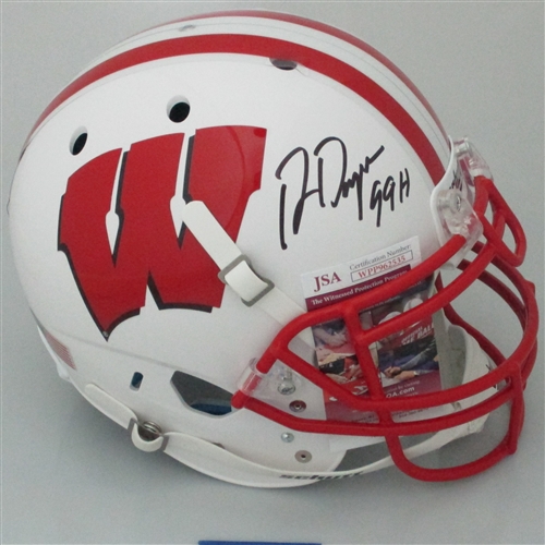 RON DAYNE SIGNED FULL SIZE WI BADGERS AUTHENTIC SCHUTT HELMET W/ 99 H - JSA