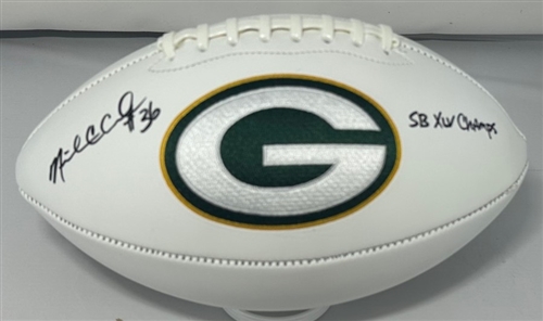 NICK COLLINS SIGNED WILSON PACKERS LOGO REPLICA FOOTBALL W/ XLV CHAMPS - JSA